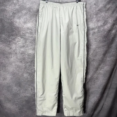 Y2K Nike Men's Wind Track Pants Size XL Light Beige Gray Tag Lined Windbreaker - Image 1 of 4