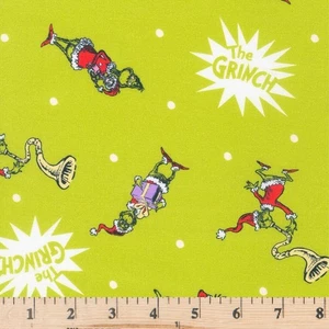 How the Grinch Stole Christmas Green Grinch 21776 100% Cotton Fabric half yard - Picture 1 of 5