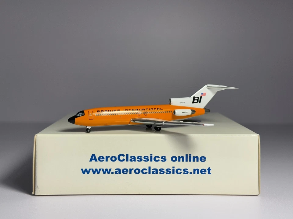 Aeroclassics 1:400 Braniff International Boeing 727-100 N7279 Orange Jellybean - Image 1 of 2