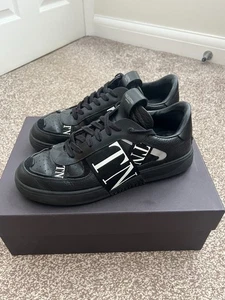 Valentino Garavani Low-Top Calfskin VL7N Black Trainers (Size 9 UK) - Picture 1 of 8