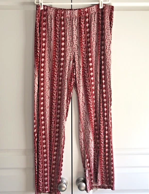 Cato  Woman  Paisley Pants Size 22/24W Red & White Lightweight Boho Straight Leg - Image 1 of 4