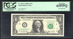 FR. 1933-F 2006 $1 FW FRN ATLANTA, GA “LOW SERIAL #5054” PCGS GEM UNC-65PPQ - Picture 1 of 2