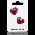21mmx18mm Natural Red Ruby Heart Shape Checker Cut Certified Loose Matching Pair