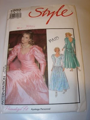WOMEN UNCUT STYLE 1989 Sewing Pattern BRIDESMAID WEDDING FORMAL DRESS SIZE 6-16 - Image 1 of 3