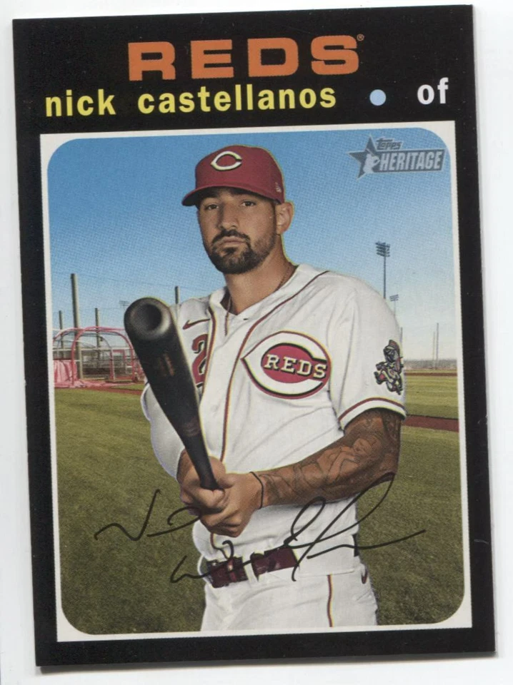 Nick Castellanos 2020 Topps Heritage High Number Card #555 - REDS -   - Image 1 of 1
