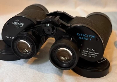 Vintage Swift Mark I Navigator 7x50 Model 749 with Case  Binoculars - Image 1 of 4