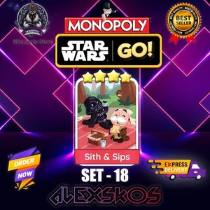 SITH & SIPS - ⭐️4 MONO_POLY_MO_-GO 4 STARS STICKERS CARDS ⚡️ FAST SEND ⚡️ - Picture 1 of 2