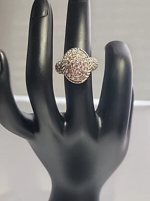 Anillo Judith Ripka de plata de ley 0,925 circonitas rosa pavé talla 5 Foto 1 de 4