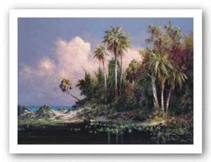 Back Bay Malarz Seascape Art Print 28x22 - Picture 1 of 1
