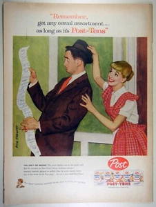 Vintage 1957 POST-TENS CEREAL Lg Full Page Magazine Print Ad - Bild 1 von 1