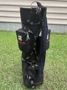 Square Two Black Vintage Golf Bag/6-Way Divider/W-Rain Cover - Picture 1 of 8