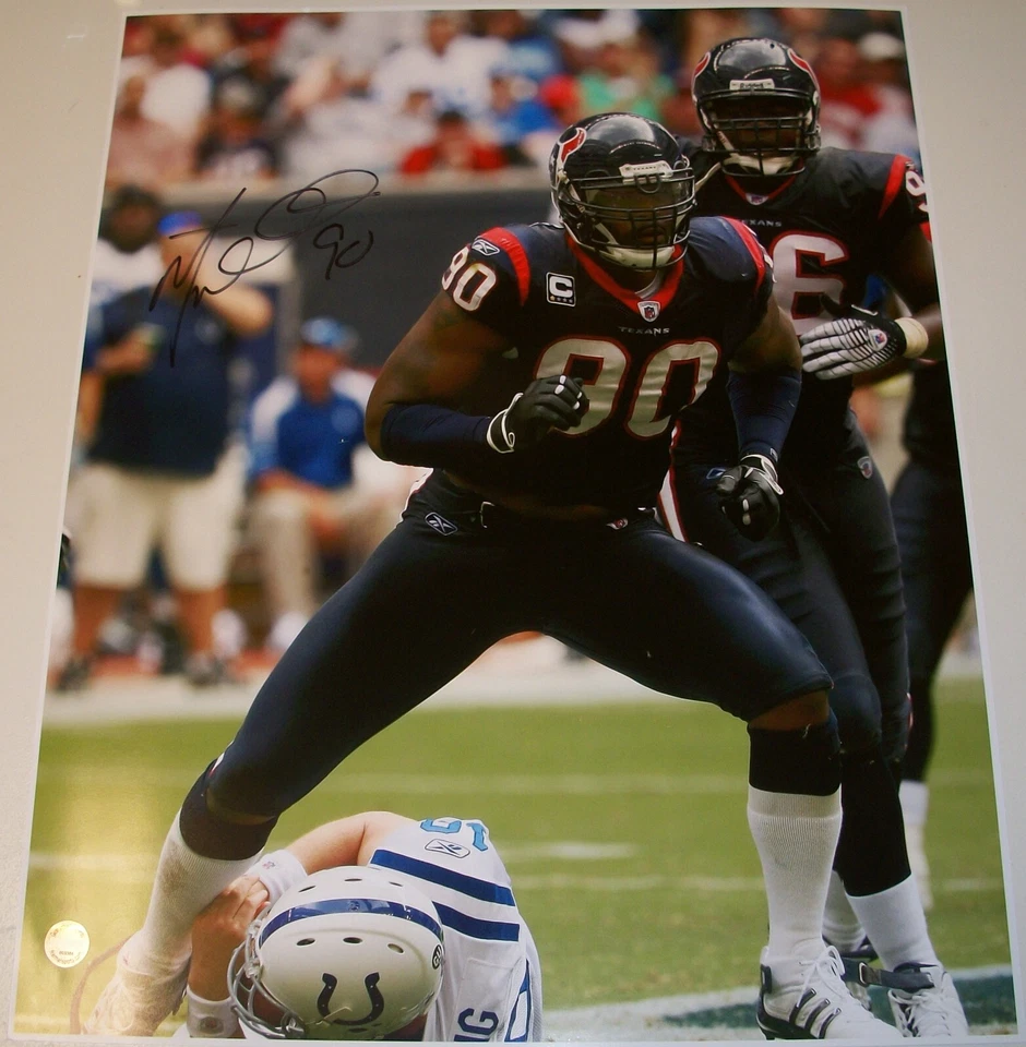 Mario Williams Auténtico Firmado Color 16x20 Brillante Houston Texans Fiterman Certificado de Autenticidad Foto 1 de 1