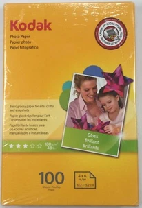 Kodak Gloss Paper 100 sheets 4" x 6" NEW 1445824 inkjet - Picture 1 of 2