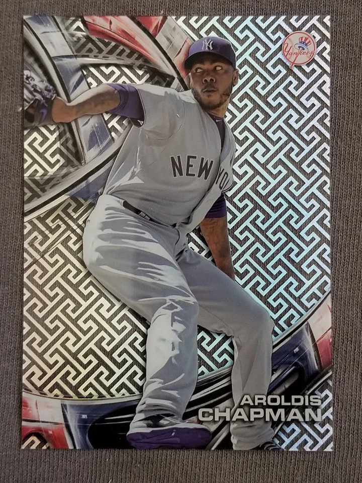 2016 Topps High Tek Asia Aroldis Chapman Yankees Buckle Pattern Card #HT-AC - Image 1 of 2