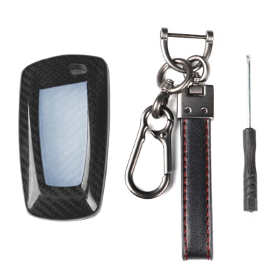 Carbon Fiber Remote Car Key Fob Cover Shell For BMW 1 2 3 4 5 6 7 Series  - Image 1 of 4