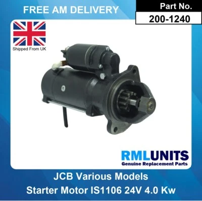 Starter Motor For JCB IS1106 320/A9080 320/09453 320/09347 320/09023 320/09033 - Image 1 of 4