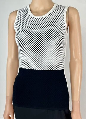 Top NARCISO RODRIGUEZ Blanco y Negro Tejido Elástico Sin Mangas Talla 40 Foto 1 de 4