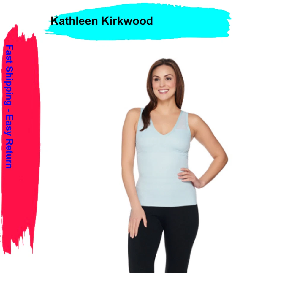 Sonic Slimmers by Kathleen Kirkwood, Body/Bust Minimizing Tank, Denim, M - Image 1 of 1