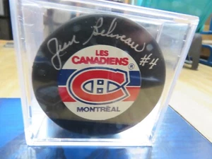 JEAN BELIVEAU Signed Auto Montreal Canadiens Hockey Puck - Picture 1 of 1