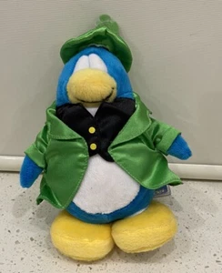 Club Penguin Plush Penguin Leprechaun LIKE NEW Jakks Pacific 2009 Rare + Coin - Picture 1 of 3