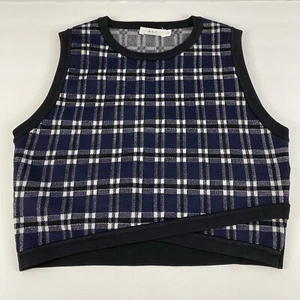 A.L.C Pat Plaid Crop Crisscross Top Sz Medium NWOT Read! - Picture 1 of 14