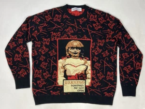 Annabelle Movie Knit Crewneck Sweater Men XL Black Red - Picture 1 of 8