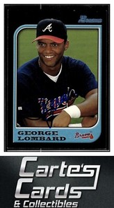 George Lombard 1997 Bowman #168  Atlanta Braves TTM/IP Signed Autographed