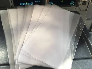 PROTECTORES DE CARTAS DE 7 ORIFICIOS para PLACAS JEPPESEN PAQUETE DE 12 por SUMINISTROS PILOTO MUNDIAL - Imagen 1 de 3