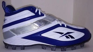 NEW NFL REEBOK PRO ALL OUT SPEED MID SD2 MENS CLEATS WHITE/DARK ROYAL 15 - Picture 1 of 4