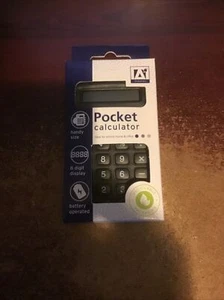 BLACK BASIC POCKET SOLAR CALCULATOR BIRTHDAY CHRISTMAS KIDS MATHS - Picture 1 of 1