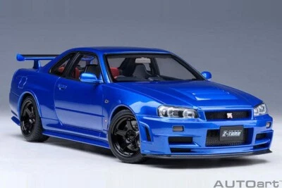1/18 Nissan Skyline GT-R R34 Nismo Z-Tune RHD Bayside синяя модель AUTOart 77462 - Изображение 1 из 4