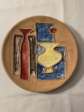MID CENTURY MODERN ALVINO BAGNI RAYMOR POTTERY PLATE VINTAGE SIGNED NUMBERED