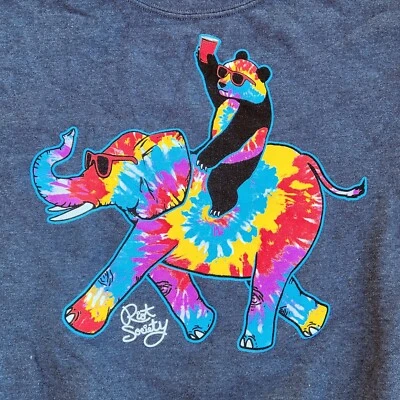 RIOT SOCIETY Psychedelic Panda Sweatshirt - S - Skate Fresh Zumiez Streetwear - Image 1 of 4
