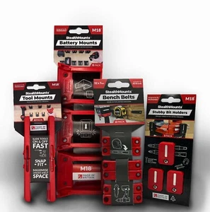 StealthMounts Ultimate Workshop Bundle for Milwaukee M18+Free Pack of Bench Belt - Picture 1 of 8