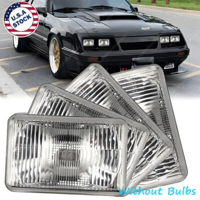4x For Ford Mustang 1979-1986 DOT 4x6" Square LED Headlights Hi/Lo Beam S+ - Image 1 of 4