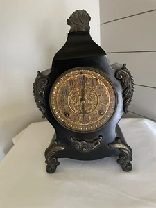 Antique Victorian Cast Iron Mantle Clock Ansonia Clock Co. “Calais” *read - Picture 1 of 11