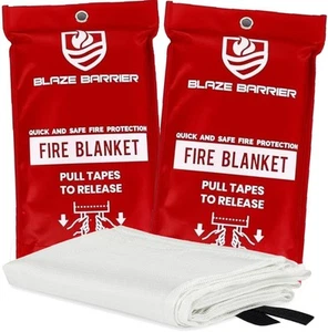Blaze Barrier Fire Blankets 40x40 Inch - Emergency Fire Suppression Blanket f... - Picture 1 of 8