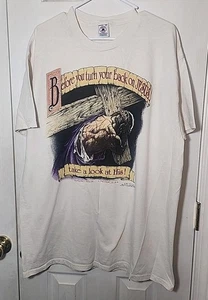 RARE Vintage 1993 Living Epistles Before You Turn Your Back On Jesus T shirt XL - Picture 1 of 7