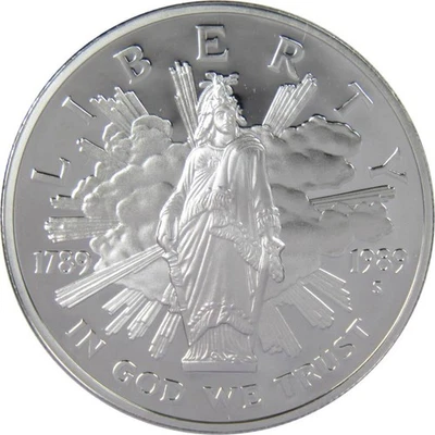 Congress Bicentennial Commemorative Dollar 1989 S Proof Silver $1 Coin - Image 1 of 4