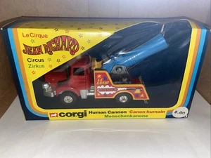 CORGI 1163 JEAN RICHARD CIRCUS HUMAN CANNON TRUCK NEW OLD STORE STOCK W/ guy - Picture 1 of 7
