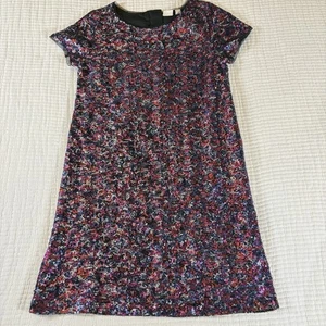 GAP Kids Dress Girls 10 Multi Color Sequin Short Sleeve Party Holiday Sparkle - Picture 1 of 12
