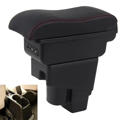 Caja reposabrazos para consolas Honda Fit Jazz 2007-2008 caja de almacenamiento de asiento doble capa Foto 1 de 4