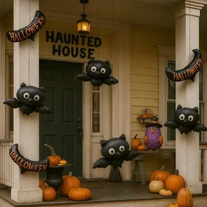 Halloween Orange Black Balloons Ghost Pumpkin Trick or Treat Party Decoration Uk - Picture 1 of 39