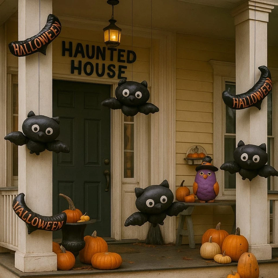 Halloween Orange Black Balloons Ghost Pumpkin Trick or Treat Party Decoration Uk - Image 1 of 1