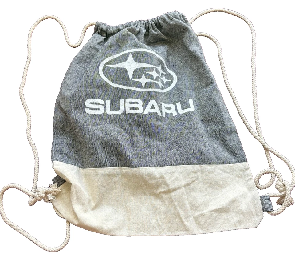 Genuine Subaru LOGO Recycled Cotton Draw Bag Sti Forester Ascent Outback IMPREZA - Image 1 of 3