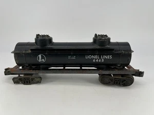 Lionel #6465 Spur O Kesselwagen Lionel Lines schwarz Nachkrieg zwei Kuppeln schlechter Zustand - Bild 1 von 8