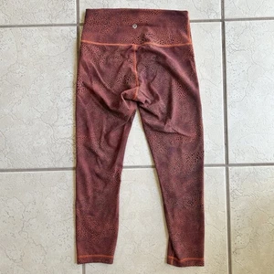 Lululemon Wunder Train High Rise 25” Crackle Glaze Orange Size 8 - Picture 1 of 6