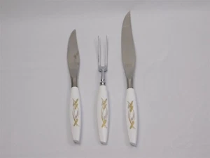 1960's Vtg MODE Danish Sheffield England Knives & Serving Fork Carving Set MCM - Picture 1 of 10