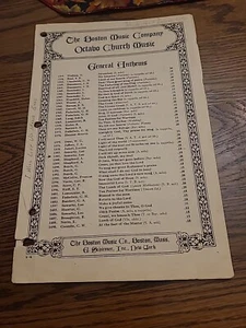 1920 Ephemera The Boston Music Co Octabo Iglesia Partituras Himnos Gen - Imagen 1 de 3