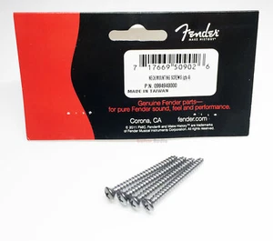 Genuine Fender Guitar CHROME Neck Mounting Screws - Package of 4 - Picture 1 of 2